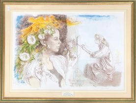 After John Ward, 'Flora Gave Me Fairest Flowers', colour print, signed and numbered 196/200, 53x76cm