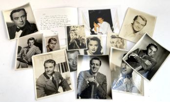 Ephemera: a collection of black and white celebrity photographs, some autographed, to include Red