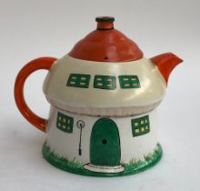 Shelley Cottage Teapot & Lid, Mabel Lucie Attwell design. RD724421, 14.5cmH