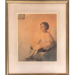 Phyllis Heseltine, watercolour of a young girl seated, signed and dated 1928, 40x33cm