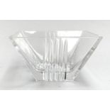 A Tiffany & Co. 'Metropolis' pattern art deco style crystal bowl, marked to base, 11cmW