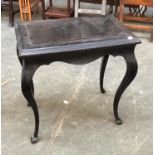 An ebonised occasional table, on cabriole legs, 60x37x64cmH