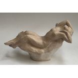 Ann Catherine Row (20th century British), reclining nude, cement fondue, signed to base and numbered