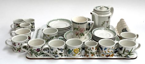 A Portmeirion part coffee service comprising coffee pot, mugs, bowls etc, together with a Sylvac