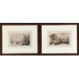 Three early 19th century monochrome watercolours, heightened in white, two depicting lakes in a
