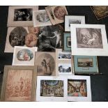 A large mixed lot of 18th and 19th century engravings, to include Dumee after Kauffman '