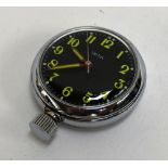 A Smiths 'Rally' watch, black dial with yellow Arabic numerals, magnetic back for attachment to a