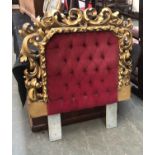 A section of a 19th century gilt carved frame, converted for use as a single headboard, 94cmW