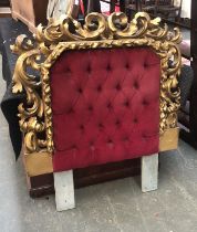 A section of a 19th century gilt carved frame, converted for use as a single headboard, 94cmW