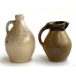 Two Svend Bayer studio pottery pieces, a flagon and jug, the tallest 23cmH