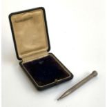 A sterling silver Wahl Eversharp propelling pencil; together with a Jaeger LeCoultre fob watch case,
