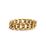 A gold chain link ring, tests as 18ct, size M 1/2, 4.2g