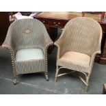 Two Lloyd Loom wicker armchairs, each approx. 69cmW
