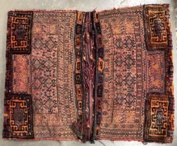 A Persian Bakhtiari khorjin saddle bag, 136x110cm