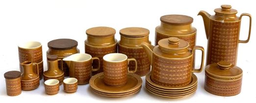 A quantity of Hornsea 'Saffron' ceramics, to include coffee pot, teapot, tea and coffee jars etc