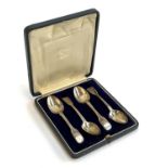 A cased set of four George IV silver fiddle pattern teaspoons by Morris & Michael Emanuel, London