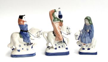 Three Rye Pottery ceramic Canterbury Tales figures, The Parson, The Doctor of Physic and the Nun