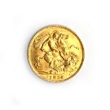 A gold 1914 half sovereign