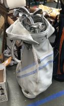 A Lynx golf bag, containing a quantity of clubs, some Lynx