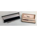 A Parker fountain pen, boxed, together with a further fountain pen, marked sterling