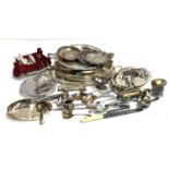 A large mixed lot of plated items, to include berry spoons, Mappin & Webb Prince's Plate, various