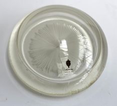 An Italian Venini Murano glass paperweight of compressed form, with Venini sticker, 12cmD