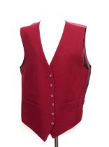 A wine red wool waistcoat, 44" chest