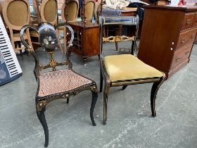 A 19th century papier mache and mother of pearl inlaid occasional chair by Jennens & Bettridge;