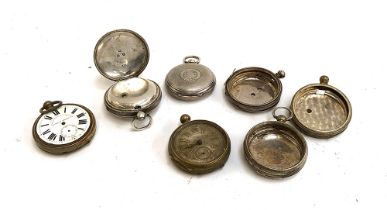 A mixed lot of pocket watches and cases, comprising: an open faced silver pocket watch, signed JG