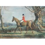 After Alfred Munnings (1878-1959), HRH The Prince of Wales on 'Forrest Witch', 42x56cm