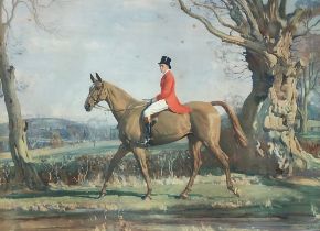 After Alfred Munnings (1878-1959), HRH The Prince of Wales on 'Forrest Witch', 42x56cm