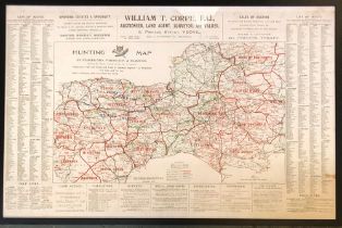 Five reproduction hunt maps, two of the Holderness Hunt, 64x80cm and 66x81cm, The Tynedale Hunt,