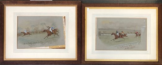 William Verner Longe (1857-1924), a pair of watercolours of flatracing, 'One Thousand Amiable