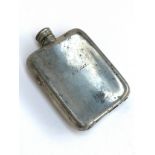 A silver plated WW2 hip flask, engraved May 31st 1943 with the initials H.J.C, 9cmW