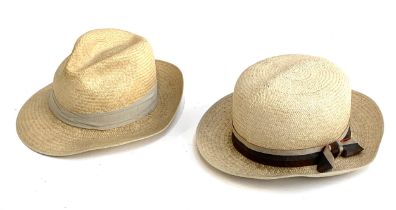 Two gents panama hats, size 7, the other by Olney Headwear size medium