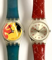 Two Swatch watches