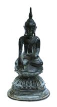 A Burmese bronze buddha, 29cm high