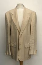 An Airey & Wheeler ivory linen suit, half lined, 38" chest, 30" leg