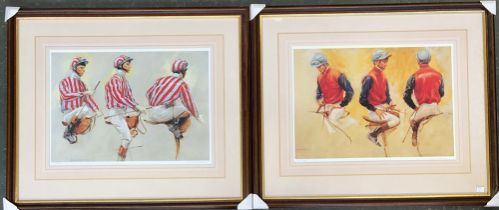 Henry Koehler (American, 1927-2019), two limited edition colour prints, studies of jockeys up, 91/