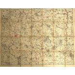 A linen backed hunt map of the Heythrop Hunt country, by Edward Stanford, Geographer to His Majesty,