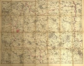 A linen backed hunt map of the Heythrop Hunt country, by Edward Stanford, Geographer to His Majesty,