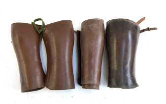 Three pairs of leather gators