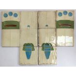 A set of 10 Art Deco tiles, each 15x15