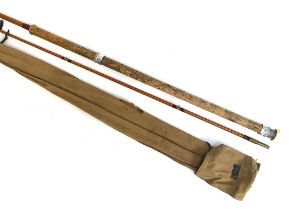 A B James & Son London 'Richard Walker Mk IV' Avon split cane 10'0" two piece fishing rod, in MOB