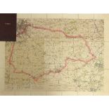 A linen backed hunt map of the Fernie hunt country, mounted by Stanfords, Long Acre London, with