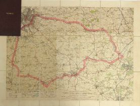 A linen backed hunt map of the Fernie hunt country, mounted by Stanfords, Long Acre London, with