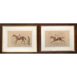William Verner Longe (1857-1924), a pair of watercolours of jockeys up, 'M Cannon on Orme' and '