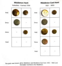 A collection of hunt buttons: Middleton Hunt and Middleton East Hunt