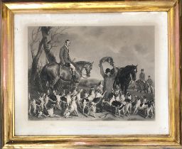 After Sir Francis Grant RA, engraved by Thomas Lewis Atkinson, 'Lord Poltimore and Hounds', the