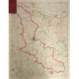 A linen backed hunt map of the York and Ainsty (South) hunt country, by Edward Stanford,